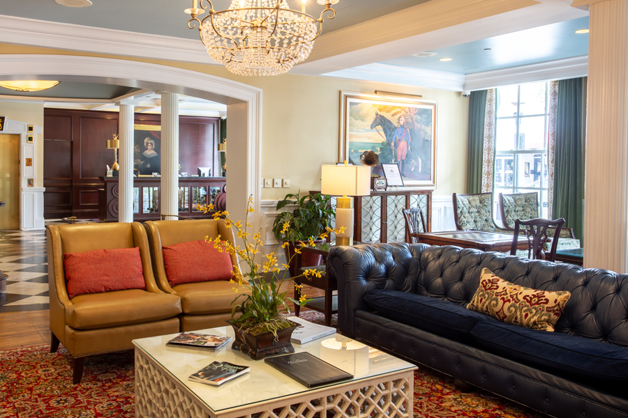 Library in the Marshall House hotel
